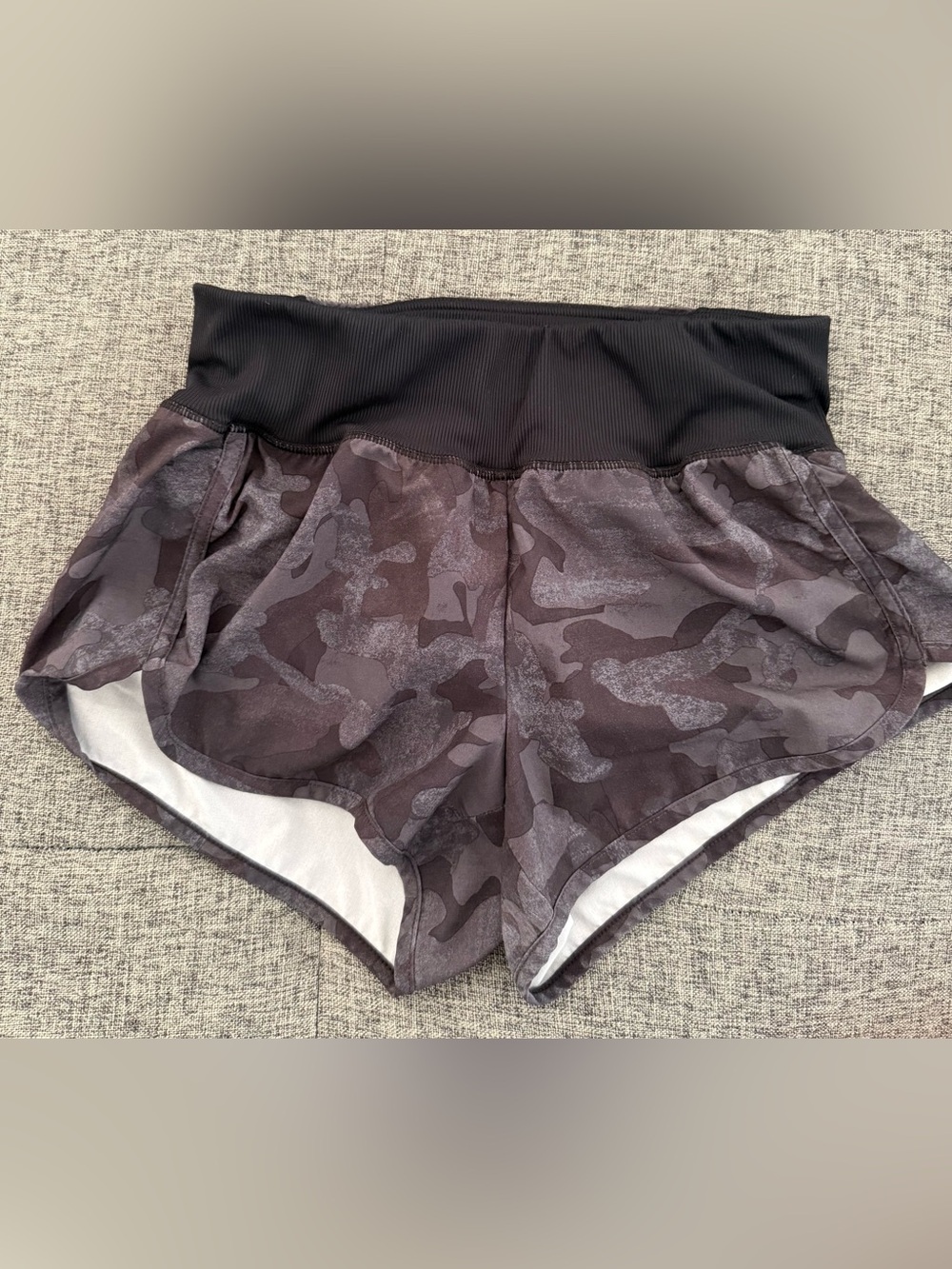 Zella Black/Grey Camo High-Waist Athletic Shorts